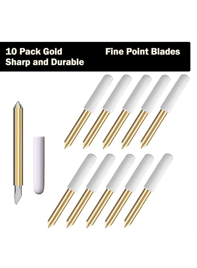 LAMAY 10PCS Replacement Deep Point Cutting Blades Compatible Cutting Machines, Replacement Cutting Blades Compatible, Cut Thicker Materials (Deep Point Blade) (Color : GOLD) - Image 2
